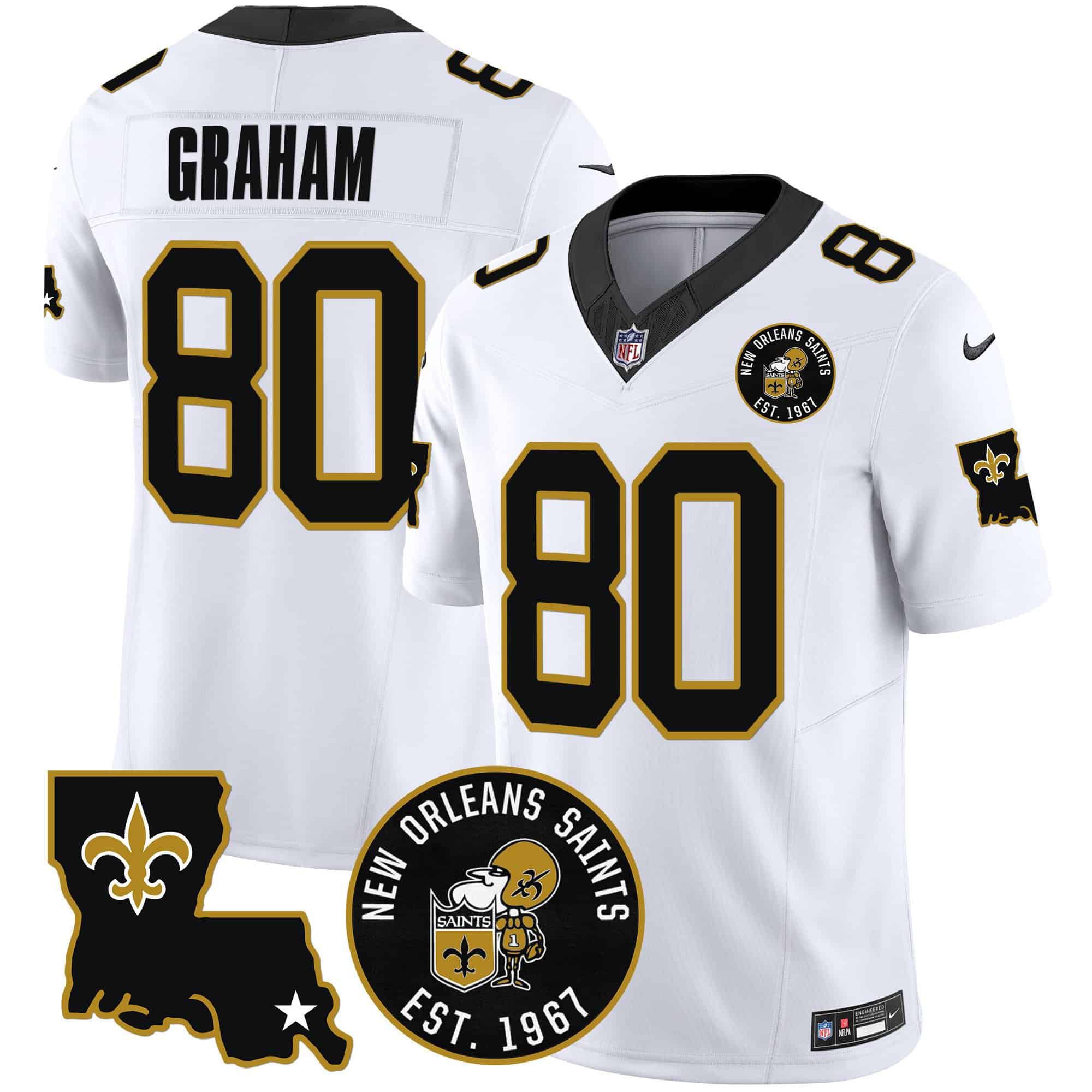 Men New Orleans Saints #80 Graham White 2024 Nike 1967 Patch Vapor Limited NFL Jersey->indianapolis colts->NFL Jersey